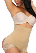 Load image into Gallery viewer, Glitzyglam feminine Grace High Rise Butt Enhancer Lace Hem