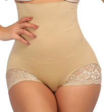 Load image into Gallery viewer, Glitzyglam feminine Grace High Rise Butt Enhancer Lace Hem
