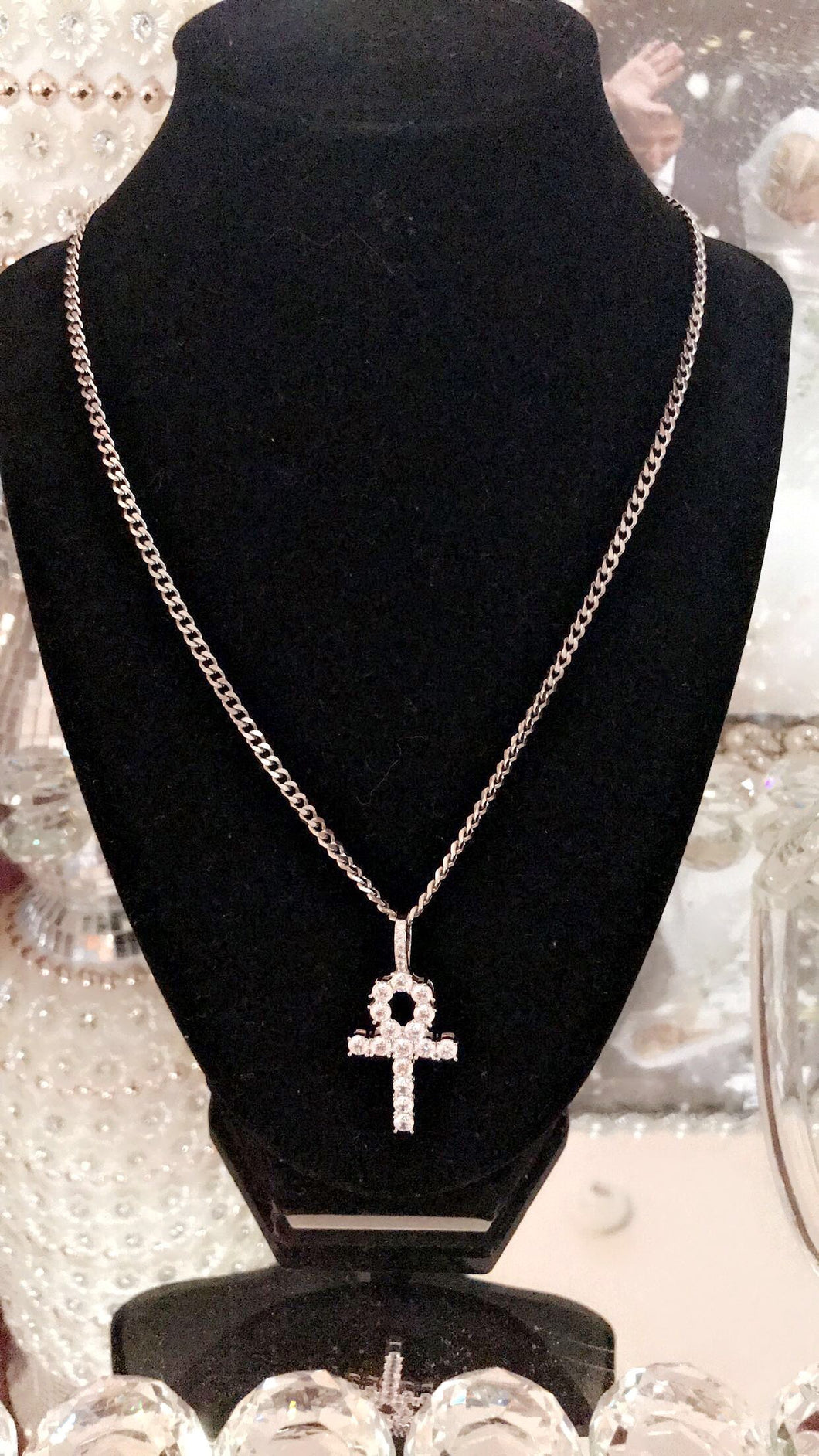Ankh Cuban Link Stainless Steel Necklace