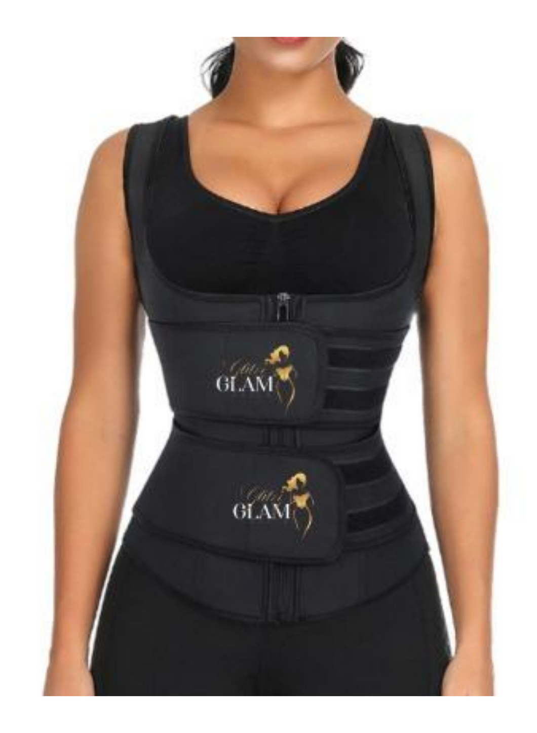 Glitzy Glam Double Belt Latex Vest